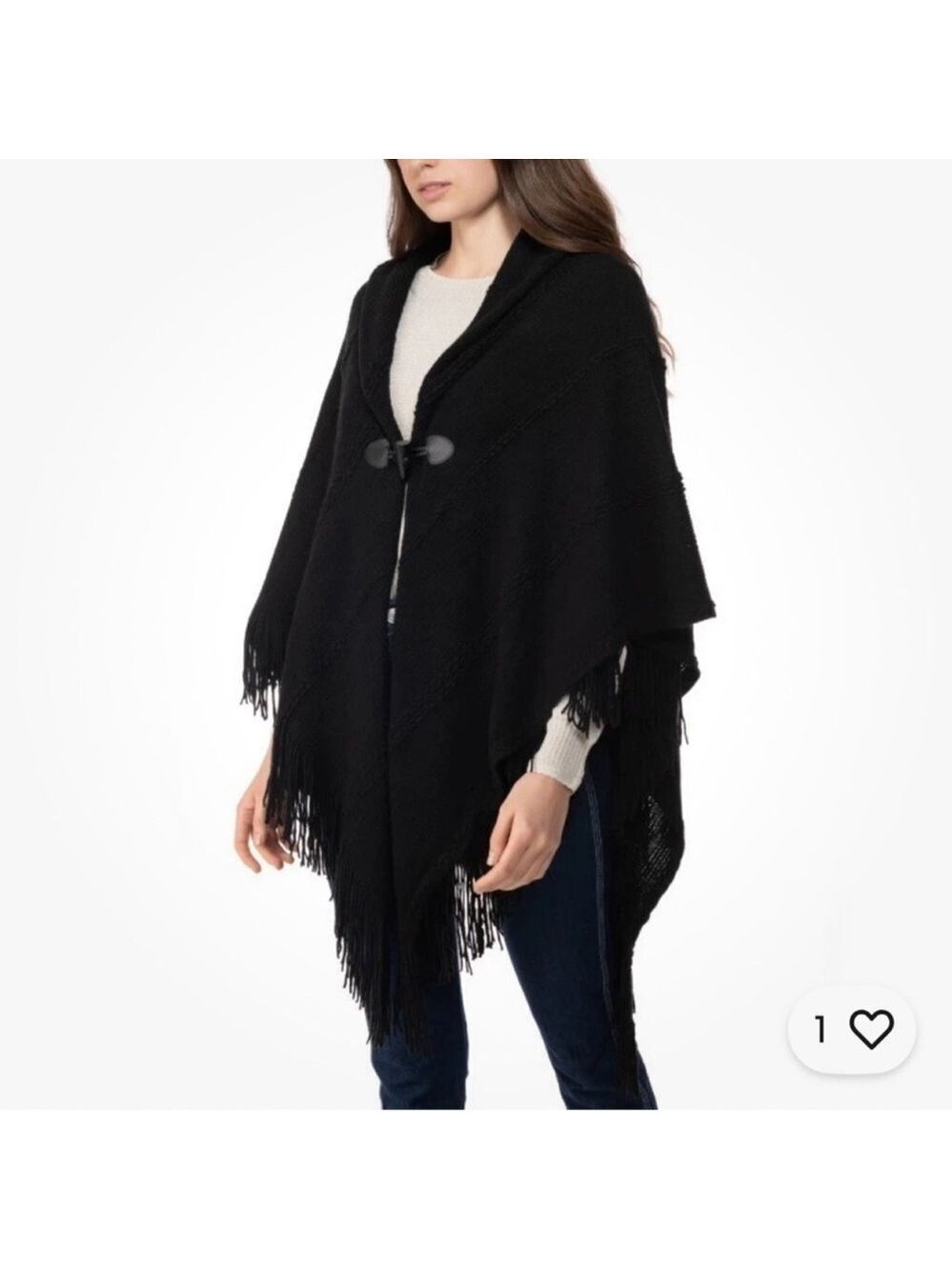 Charter Club Black Poncho New !